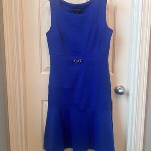Enfocus Studio Blue Sheath Mini Dress Scoop Neck Sleeveless